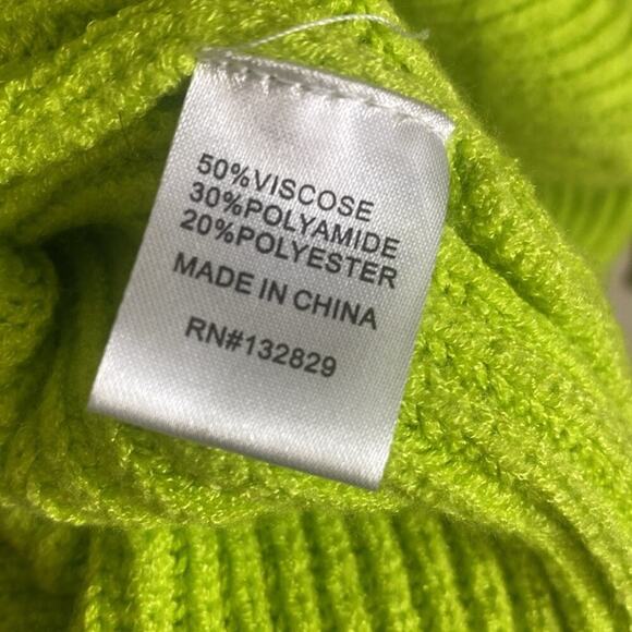 Superdown lime green oversized distressed chunky knit sweater - Picture 6 of 7